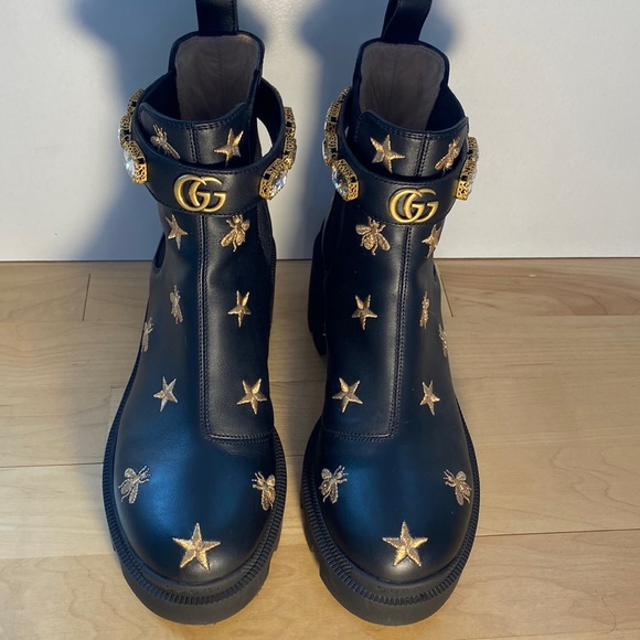 Gucci embellished combat boots. Never worn. - Picture 1 of 10